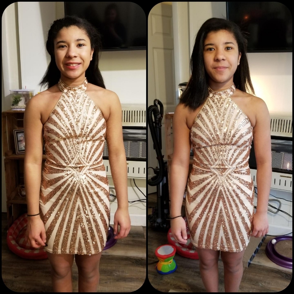 Fashion Nova Rose Gold Sequin dress